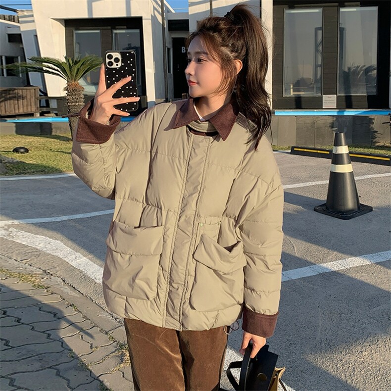 独特超好看树莓粉色短款羽绒服女冬2024年新款高级感美式夹克外套,女装羽绒服,浙宝305
