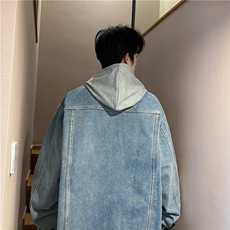 JK3028J-P95-限价138M-5XL羊羔绒加绒牛仔夹克外套连帽棉服大码，男装夹克，星座116