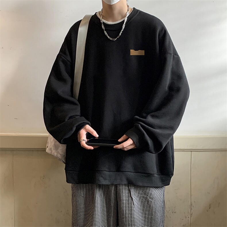 圆领卫衣男大码加厚加绒长袖t恤男S6293-P28,男装卫衣,电商A040