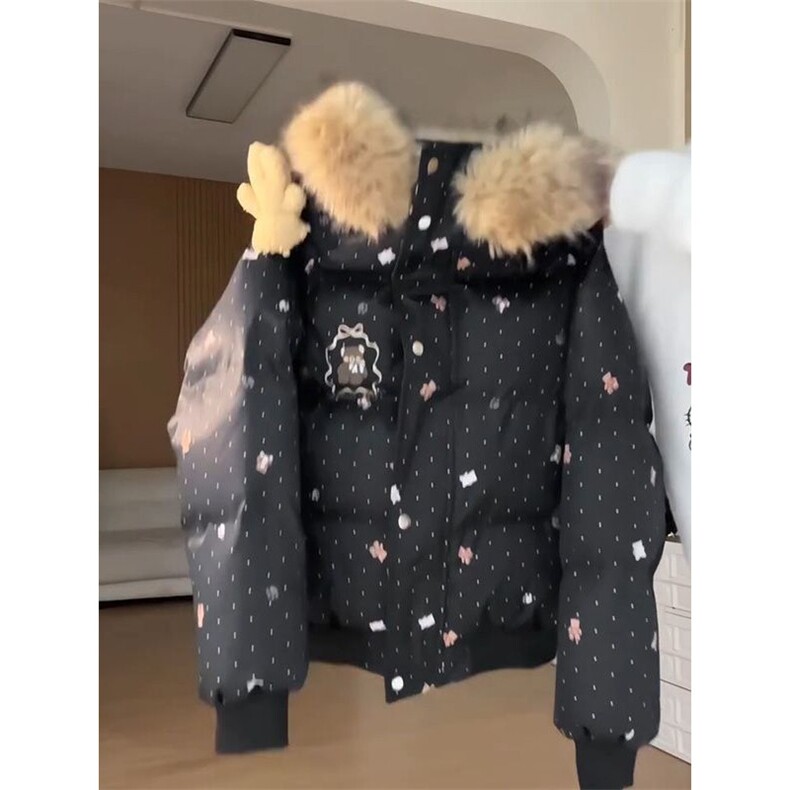 1506-981/M78691/P99卡通熊耳朵毛领连帽棉服外套男女暖和面包服,男装棉衣,星座1506-1