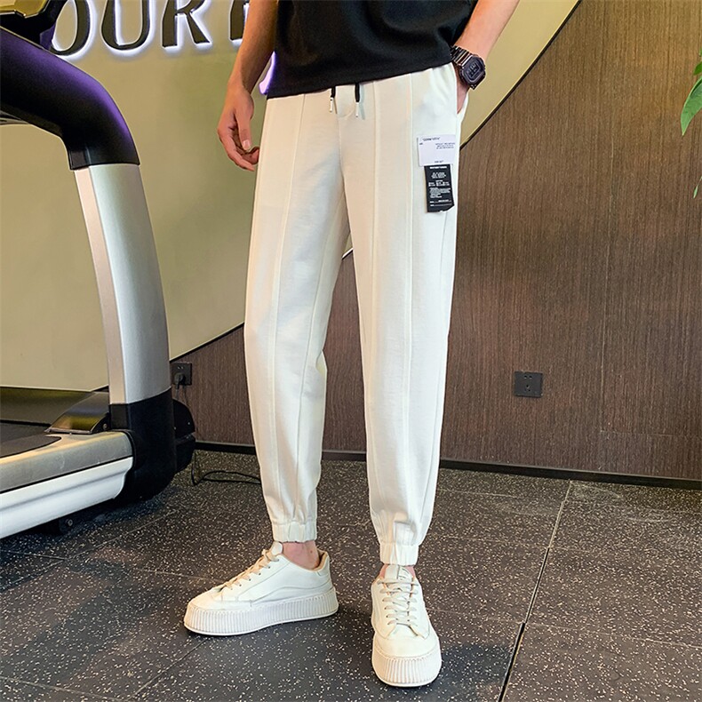 灰色2023春夏装男士九分裤青年束脚运动卫裤休闲裤潮K109-P55控79,男装休闲裤,电商A108