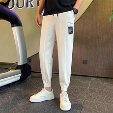 灰色2023春夏装男士九分裤青年束脚运动卫裤休闲裤潮K109-P55控79，男装休闲裤，电商A108