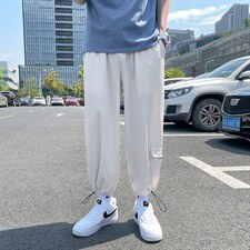 @夏季冰丝裤男士薄款清爽休闲裤宽松直筒简约百搭九分裤K2051P35,男装休闲裤,电商B220