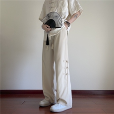 夏季新款风新中式盘扣宽松冰丝休闲西裤B315-K24045-特p30控58，男装休闲裤，电商B315