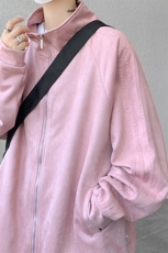 8XL-M春季大码外套男重磅条纹麂皮绒棒球服立领夹克衫JK004P75，男装夹克，电商B312