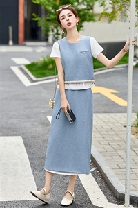 休闲时尚马甲套裙女2025夏季新款洋气减龄百搭半身裙三件套图片