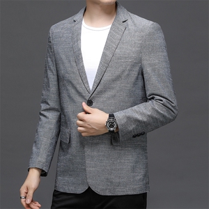 秋季新款西装男西服简约外套西服商务休闲小西装单西图片