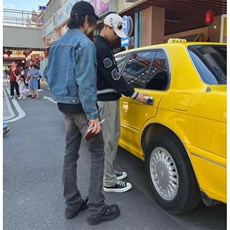 黑灰色水洗做旧渐变牛仔裤男款美式高街潮流街头宽松LK7083P40，男装牛仔裤，星座1112-1