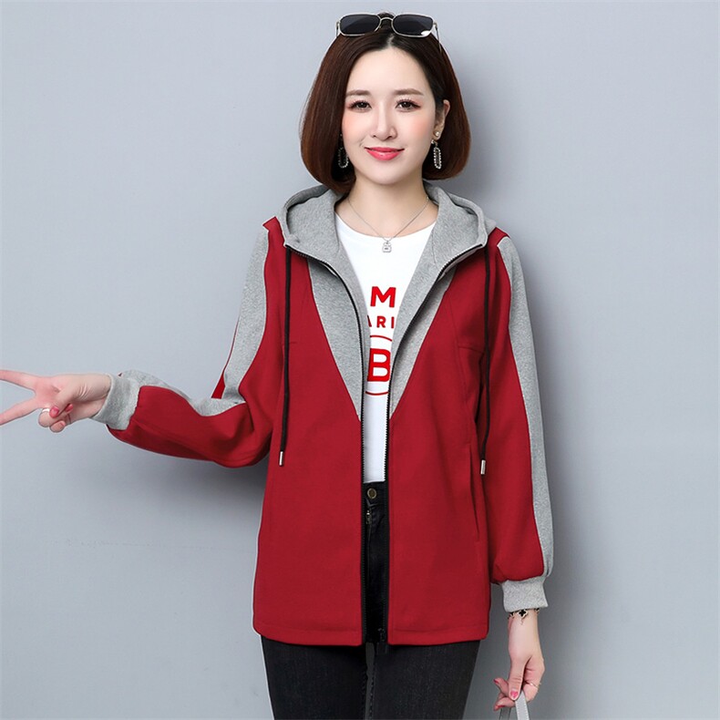 春秋休闲连帽卫衣外套女士2024新款中年妈妈刺绣洋气减龄百搭开衫,女装短外套,姿萝菲