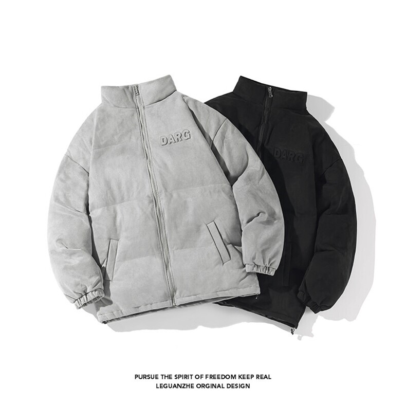 2023 冬季新款 港风白底大码麂皮绒立领棉衣M-5X HM22612-P115图片