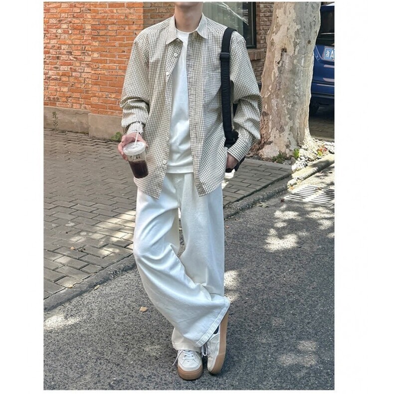 1506-1/C30801/P43美式格子衬衫男长袖秋季2026新款休闲百搭时尚,男装衬衫,星座1506-1