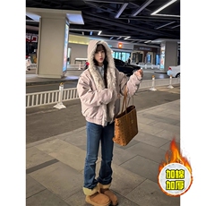 现货高品质美式高街冬季重磅硬挺短款座山雕毛领棉衣男女加厚外套，男装棉衣，电商A486-1