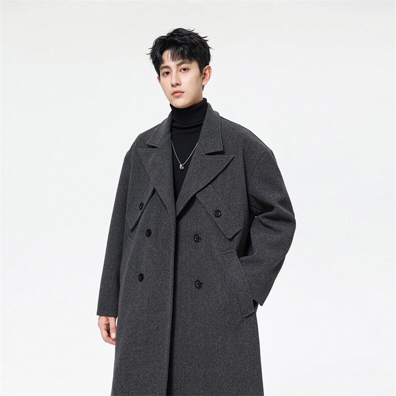 2W件得物精品毛呢大衣男中长款风衣男长款F1722-P115无影墙B，男装风衣，星座401