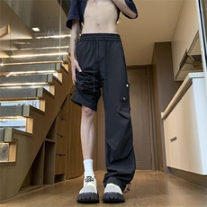 速干工装裤子男夏季薄款潮牌宽松直筒阔腿裤男休闲长裤KA114-P43，男装工装外套，星座208-5