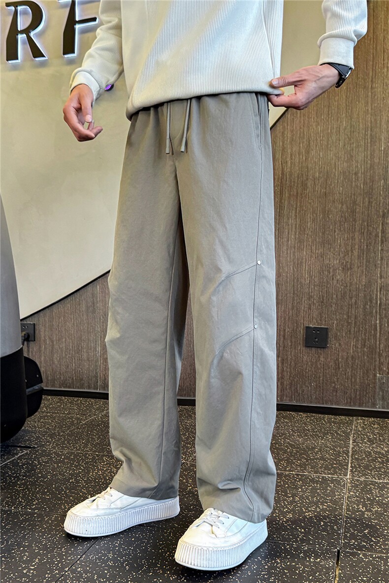 春季2026新款裤子男宽松直筒设计感春天休闲长裤A313-256199-P58,男装休闲裤,电商A313