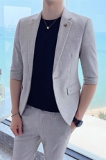 24年夏季薄款西装两件套礼服套装男装西服套装1012-W2101-P195，男装西服，星座1012