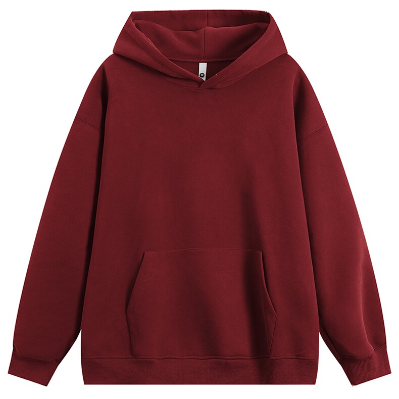 无帽绳版二开秋冬美式高街重磅曼巴棉纯色连帽卫衣外套X056，男装卫衣，电商A486