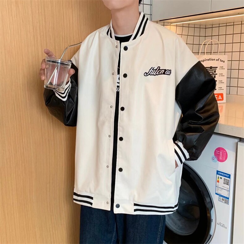 港风修身男夹克青少年立领长袖皮外套WT07P55,男装夹克,星座1116-2