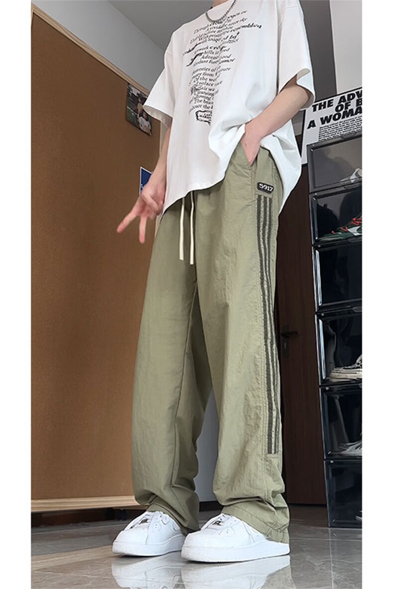 大量现货裤子男夏季薄款松紧抽绳设计感条纹速干裤DY5032-P55,男装休闲裤,电商A178
