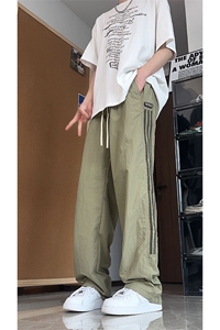 大量现货 裤子男夏季薄款松紧抽绳设计感条纹速干裤DY5032-P55图片