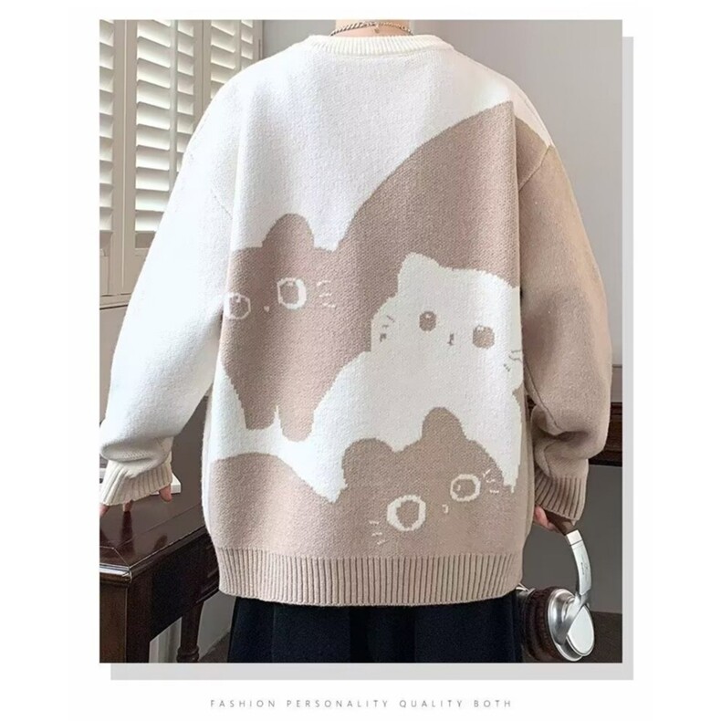 M045-P50男毛衣2025新款秋冬针织衫毛衣男女洋气韩版慵懒风,男装针织衫/毛衣,电商B323A