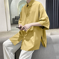 夏季五分袖短袖衬衫潮牌港风日系衬衣韩版潮流上衣外套W1051-P32，男装衬衫，星座512-2