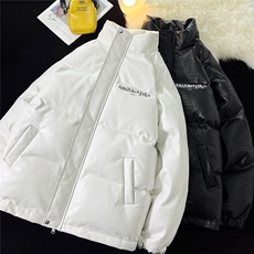 1港风鳄鱼纹棉衣男手塞棉夹克PU皮棉服外套男8507P120控158，男装棉衣，星座226-2