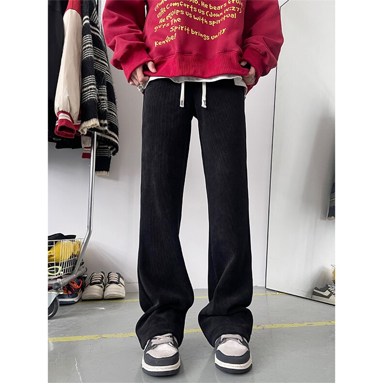 11秋冬款加厚简约微喇裤雪尼尔纯色百搭休闲裤XZ211-1-K2361-P55,男装休闲裤,星座211-1