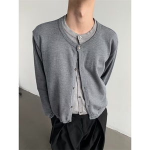 1506-1/ZM171/P66女生高级感假两件拼接针织衫图片