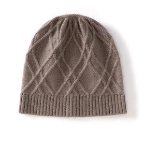 纯色双菱形针织帽时尚百搭