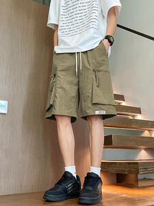 速干工装休闲短裤男款夏季薄款户外美式潮流休闲运动直筒五分裤子图片
