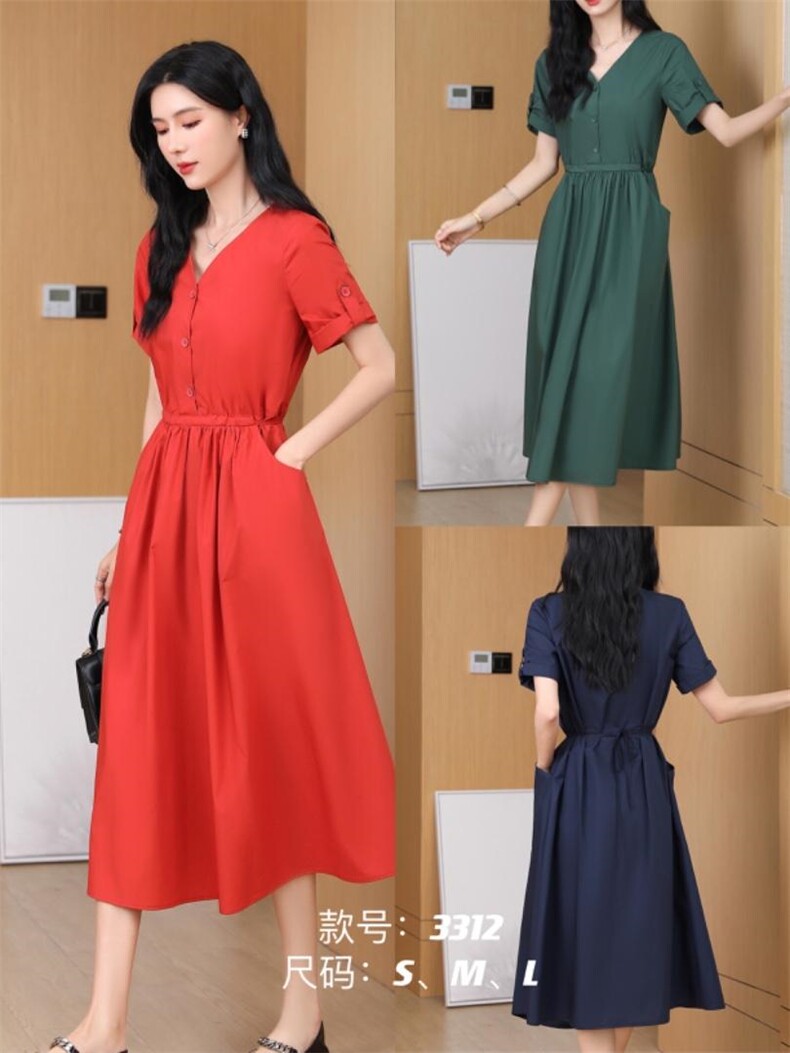 夏季新款韩版连衣裙，女装连衣裙，百妹仟红