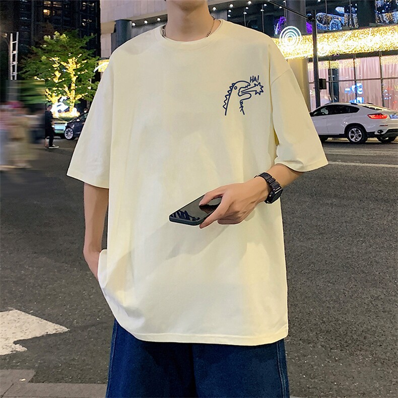 T739P26夏季新品港风高街美式短袖T恤宽松ins重磅纯棉体恤,男装T恤,星座304A