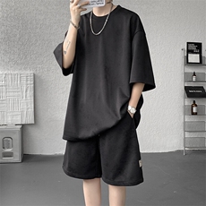 8XL-M青少年扎染短袖t恤休闲运动套装男生夏季宽松大码TZ38001P55，男装T恤，电商B312
