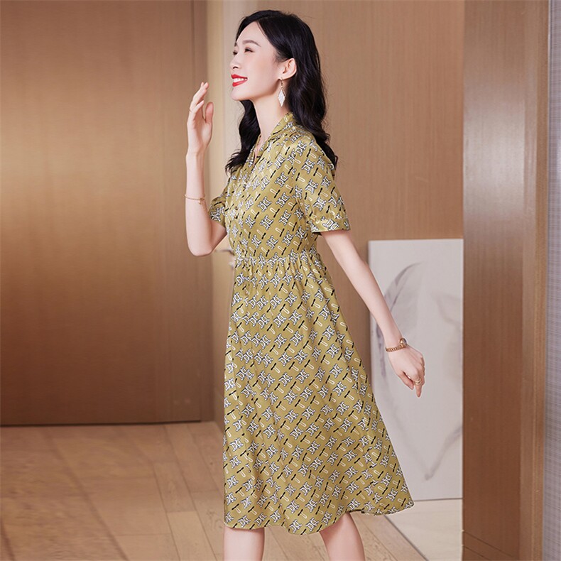 高级感碎花真丝连衣裙女2026新款大码女装遮肚子显瘦真丝裙子夏,女装连衣裙,阿舍尔精品