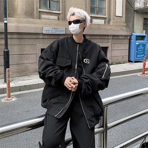 美式高街小众外套宽松夹克上衣潮设计感小众潮牌JK08529-P60图片