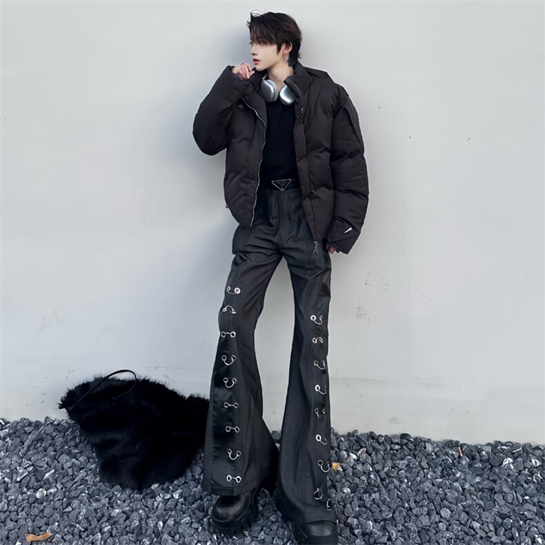 2025秋冬保暖加厚立领棉服外套金属环扣男短款棉衣1515-P110图片