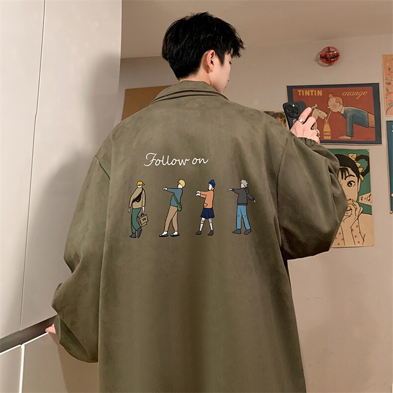 麂皮绒夹克男大码立领褂子外套JK85043-P68加绒款-P78,男装夹克,电商A040