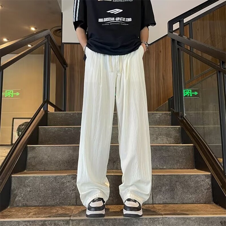 夏季薄款褶皱速干冰丝裤男士裤子潮流美式 HK149 P32图片