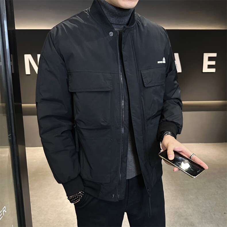 标80白鸭绒男棒球领刺绣工装羽绒服棒球服A329-YR3072-P215,男装羽绒服,电商A329
