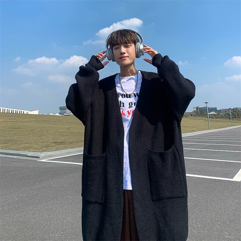 宽松大版针织开衫毛衣纯色通勤外穿中长款外套秋冬GM50-P73控98，男装针织衫/毛衣，星座310A