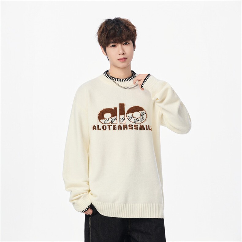 25705-特P50秋季时尚圆领毛衣外套男士针织衫简约宽松内搭打底衫，男装T恤，电商D310B