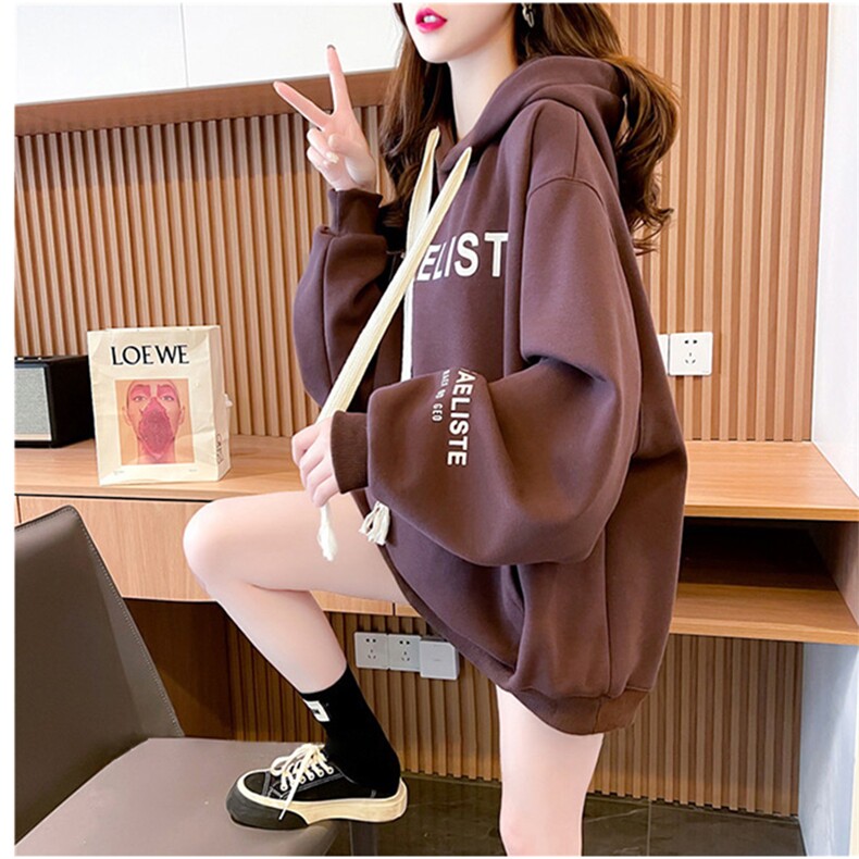 8817-2新款设计感字母印花连帽薄款卫衣女P58图片