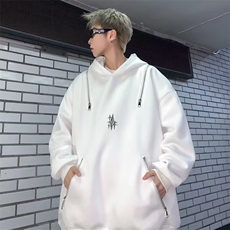 卫衣男款秋款连帽夹克宽松多拉链设计感金属十字架外套WY611P50，男装夹克，星座1013-1
