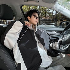 JK5003/P65春装新款个性撞色设计立领飞行员夹克男潮流上衣外套，男装夹克，电商A141