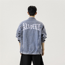2025新款牛仔韩版字母刺绣工装潮流水洗外套N608/P105158，男装工装外套，星座202