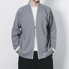风唐装大码夹克外穿开衫复古休闲盘扣男装茶服道袍JK602P90，男装夹克，钱塘788(原4013)
