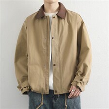 巴恩风夹克男飞行宽松休闲复古时尚美式工装翻领外套秋季，男装夹克，星座914