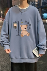 S6194-P28加绒款-P33秋季圆领卫衣男大码韩版宽松长袖外套，男装卫衣，电商A040