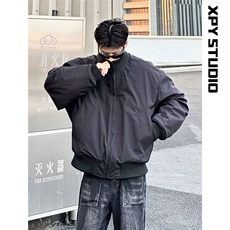 D66-P78飞行员夹克棉服男款冬季美式短款立领棉衣外套廓形棒球服，男装夹克，星座215-1